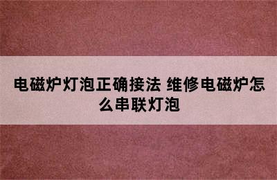 电磁炉灯泡正确接法 维修电磁炉怎么串联灯泡